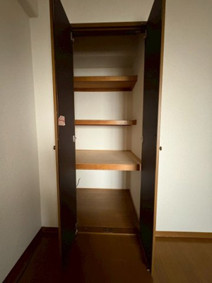 【収納】 | パレス南塚口1号棟 | 棚板が設置された収納スペース。洋服だけでなく、小物や季節のアイテムなど多目的に活用できます。