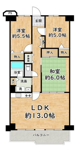【間取り】 | パレス南塚口1号棟