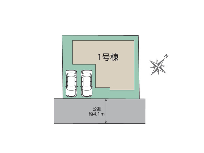 【区画図】 | 富士見市渡戸1丁目　新築一戸建住宅　全1棟　(ふじみ野店) | 2台並列駐車可！1台ずつの出し入れもしやすく快適なカーライフが実現します！