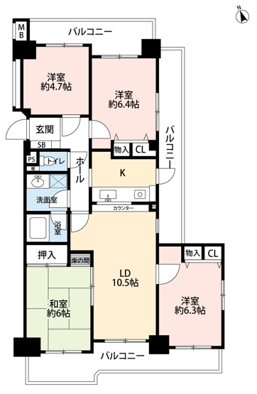 【間取り】 | シャトー岡崎Ⅱ番館