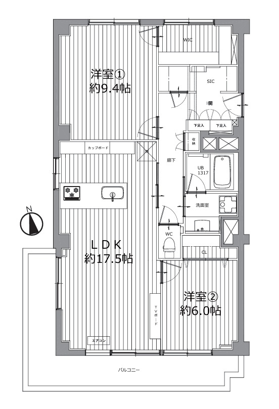 レトロマンション逆にオシャレな【コープ高輪】の間取り