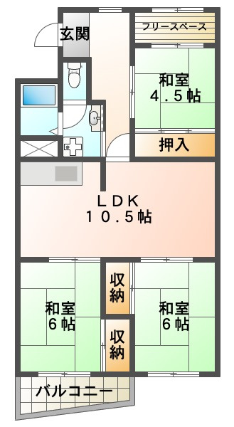 新吉田住宅第2住宅の間取り