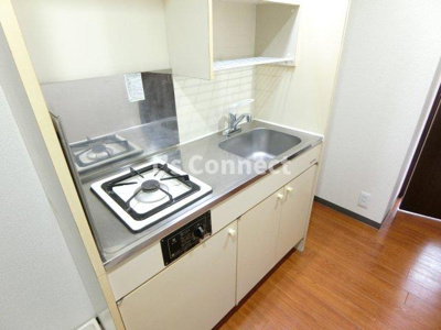 【キッチン】 | アクティブパレス百合ヶ丘Ｂ－７ | １口ガスコンロ付きのキッチン。