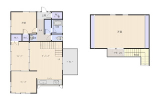 【間取り】 | 【商談中】広々とした芝の敷地が特徴の建物