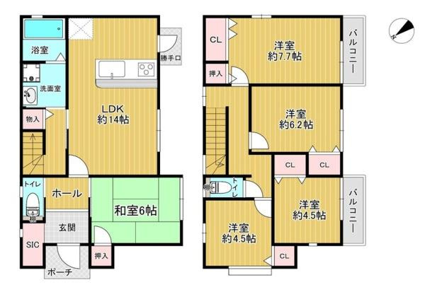 橋本市さつき台2丁目　中古戸建の間取り