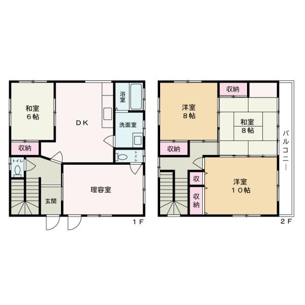 海南市多田　店舗付き住宅の間取り