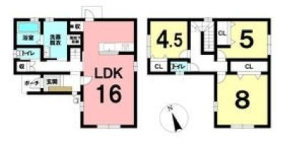 【間取り】 | 米子市旗ヶ崎1丁目　戸建