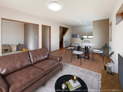 【居間・リビング】 | 【LDK　CG家具設置イメージ】
※画像に含まれる家具家電はCGで作成したイメージです。実際の物件には付帯しません。