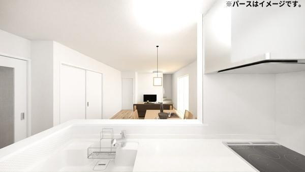 センチュリータウン坂ノ市西ⅢＣ　新築のキッチン|※内観パースは、イメージです。