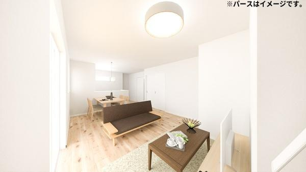 センチュリータウン坂ノ市西ⅢＣ　新築の居間・リビング|※内観パースは、イメージです。