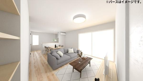 センチュリータウン坂ノ市西ⅢＮ　新築の居間・リビング|※内観パースは、イメージです。