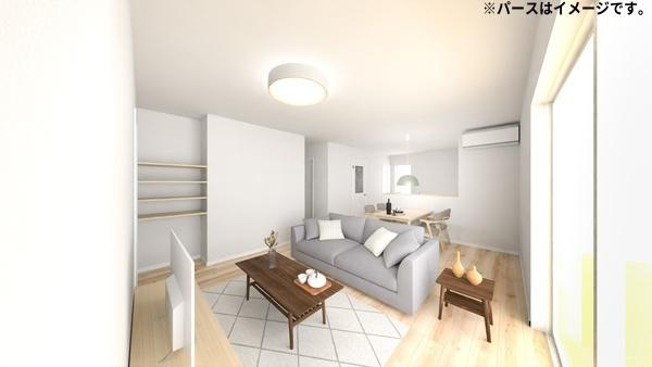 センチュリータウン坂ノ市西ⅢＮ　新築の居間・リビング|※内観パースは、イメージです。