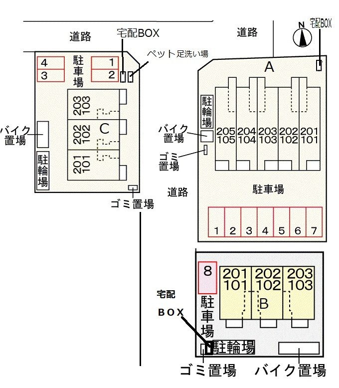 クレールメゾンＡの駐車場