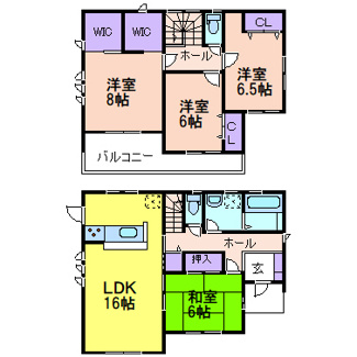 【間取り】 | Livele Garden.S 鹿沼千渡第8 | 〇間取図〇
4LDK+2WICの間取りです。