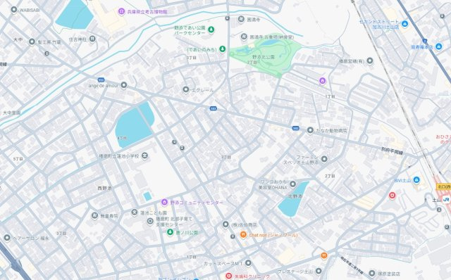 加古郡播磨町北野添　新築一戸建ての地図