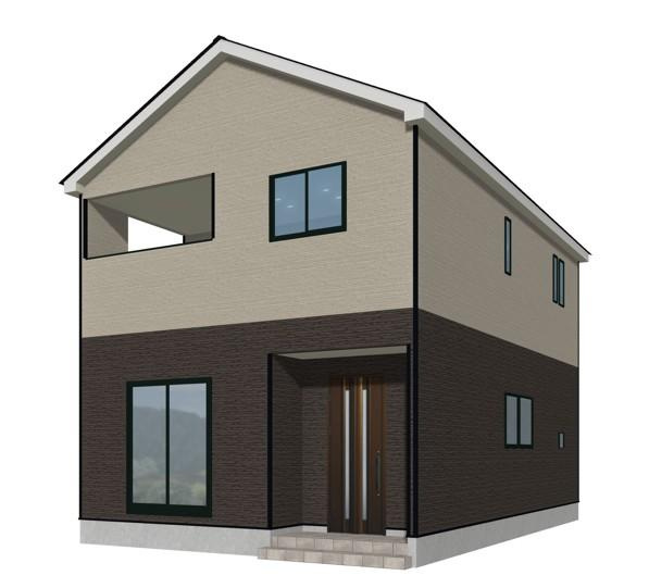 山形市五十鈴【新築建売住宅】2号棟の外観パース|2号棟完成予想図！早期予約受付中です！