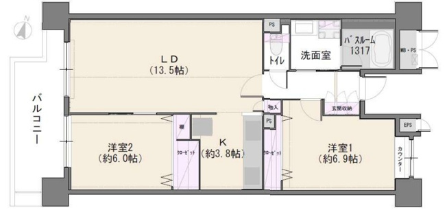 【間取り】 | アクトピア北赤羽参番館 | リフォーム済みのマンションです！アフターサービス保証です！