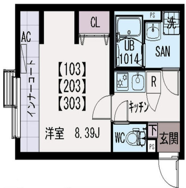 横浜市神奈川区入江１丁目の賃貸マンションの間取り
