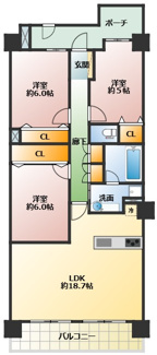 【間取り】 | コスモ・ザ・パークス調布多摩川