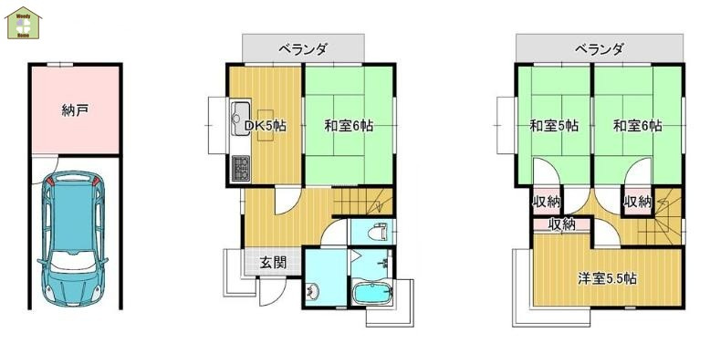 川口市領家1丁目　中古一戸建ての間取り