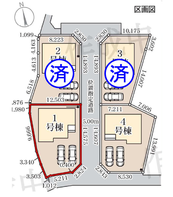 藤岡市藤岡第34（全4棟）1号棟の区画図