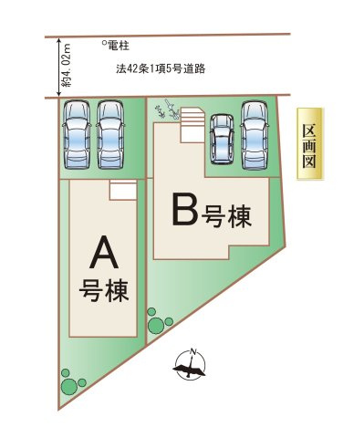 福岡市早良区飯倉2丁目第1-2棟（B号棟）の区画図|配置図（B号棟）