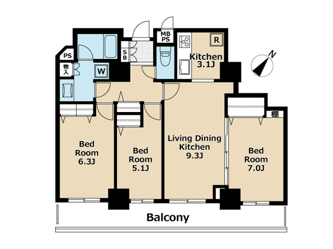 【間取り】 | 藤和志木タワー　(丸井志木店) | 水回りから内装まで全面リノベーション済み、安心して新生活をスタート