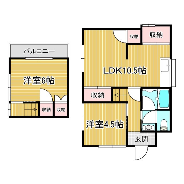 高砂市中島１丁目貸家の間取り