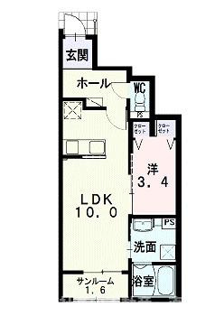 プリムヴェール　Ｂの間取り