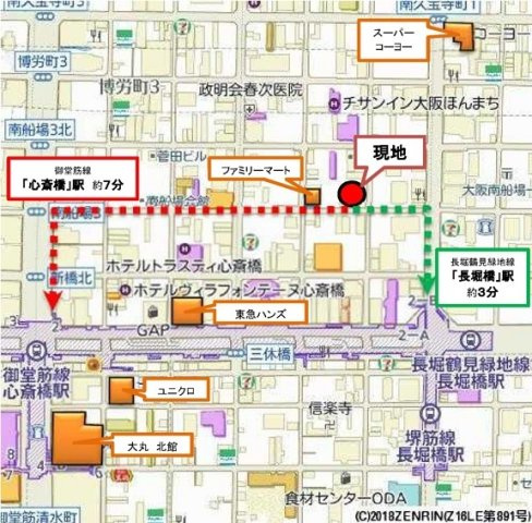 セレニテ心斎橋グランデの地図