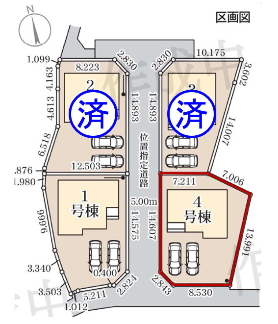 藤岡市藤岡第34（全4棟）4号棟の区画図