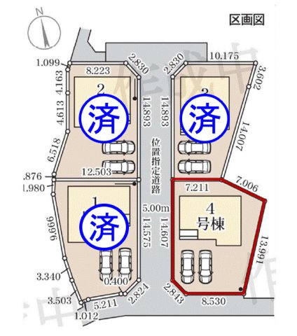 藤岡市藤岡第34（全4棟）4号棟の区画図