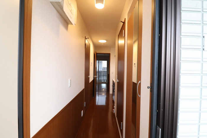 熊本市南区御幸笛田３丁目のアパートの玄関