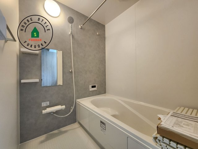 福岡市東区雁の巣1丁目第3-1棟(１号棟)の内観：施工例|1日の疲れを癒してくれる広々バスルーム。雨の日のお洗濯にも大活躍な浴室乾燥機付です！