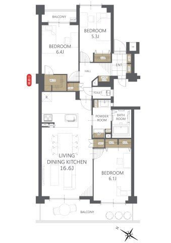 【間取り】アーサー新宮パークシティ・デュエーロ 