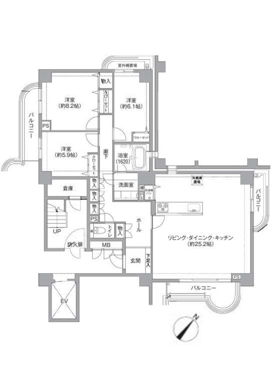 Acityタワーズウエスト・ウイング棟の間取り