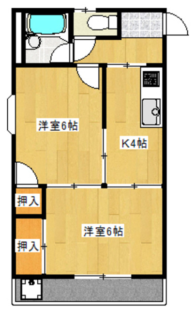 カーサ栄の間取り|2Kの間取です☆