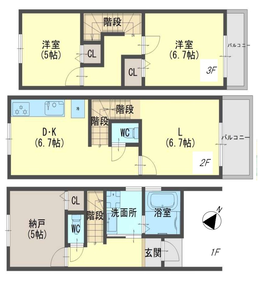 新築戸建　神戸市長田区苅藻通2丁目8の間取り|ご内覧はお気軽にリクラス不動産販売までお問合せください