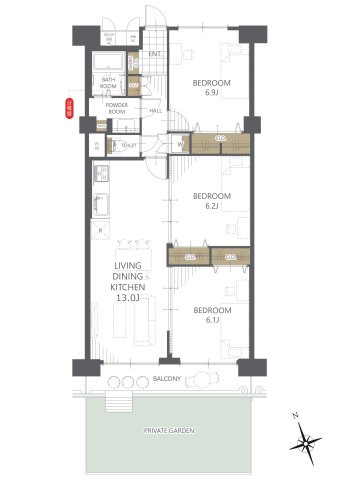 【間取り】新松戸西パークハウスＢ棟 