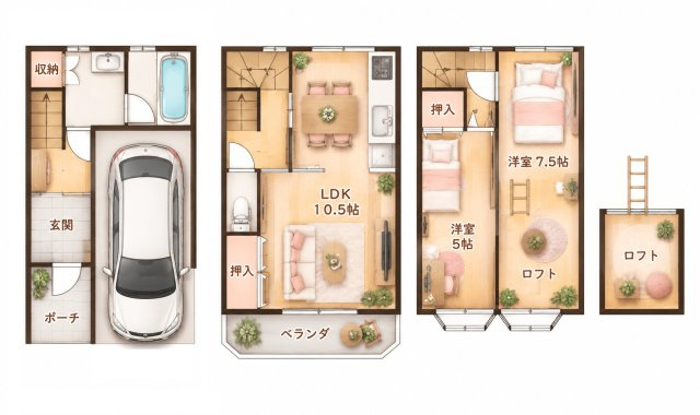 高柳７丁目　中古一戸建ての間取り|間取り図はいかがですか？ご希望を叶える間取りですか？リビングの広さは？水回りの位置は？カウンターキッチン？など色々な情報が集約されています。弊社ではリフォームなどのご相談も承っております。