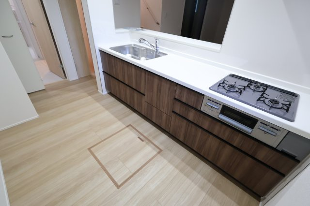 《仲介手数料無料》上尾市大字平塚2159-14(全1戸)新築一戸建てグラファーレのキッチン|撮影日 2025年11月28日 12:50 晴れ