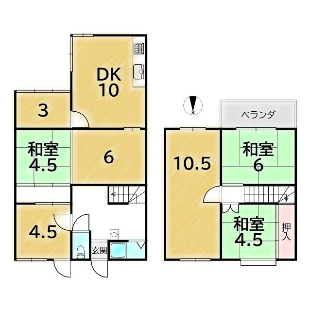 岩倉中在地町 中古テラスの間取り