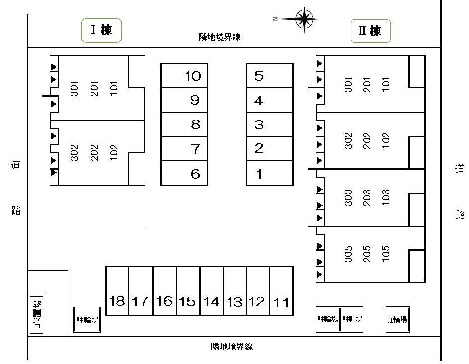 ブリッサ港西Ⅱの区画図