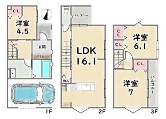 【間取り】 | 右京区太秦松本町