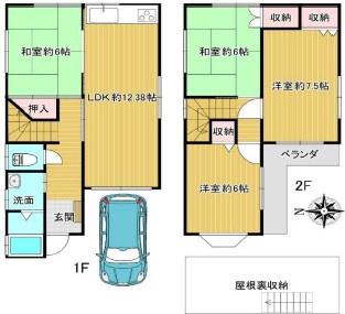 【間取り】 | 八尾市南太子堂6丁目戸建　亀井小学校区　ＪＲ久宝寺駅