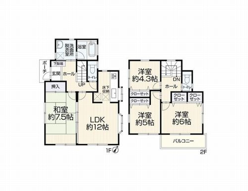 【間取り】 | 【仲介手数料０円】藤沢市亀井野　中古一戸建て | 藤沢市亀井野　中古一戸建て