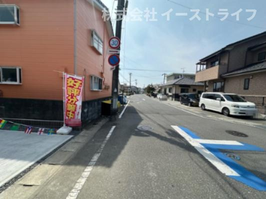 【新築戸建】　いわき市植田町根小屋第2　全2棟　長期優良住宅【最終1棟！】の前面道路含む現地写真|ご参照ください。北西側接道
