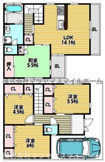 【間取り】 | 角田1丁目貸家