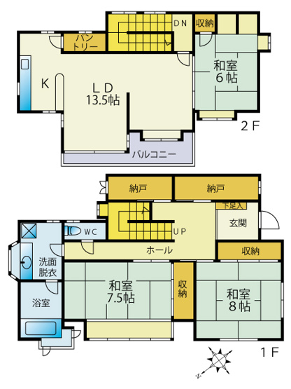 【間取り】 | 函南町丹那(ダイヤランド) 中古住宅 EH05888 | 函南町丹那　間取り図