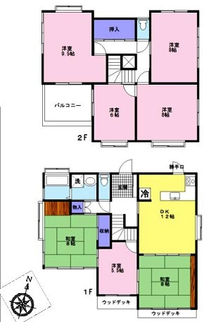 川越市川鶴　中古戸建　東武東上線『鶴ヶ島駅』徒歩32分　【川越西小学区】の間取り